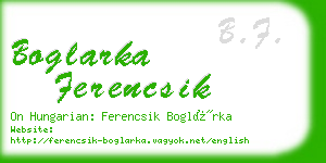 boglarka ferencsik business card